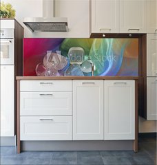 Fototapeta do kuchyn flie 180 x 60, 36970802 - Clear quartz crystals on chiffron background - Jasn kemenn krystaly na pozad chiffron