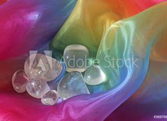 Fototapeta240 x 174  Clear quartz crystals on chiffron background, 240 x 174 cm