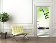 Samolepka na dvee flie 90 x 220  Bamboo and frangipani for spa salon, 90 x 220 cm