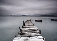 Fototapeta vliesov 200 x 144, 37069387 - pier and boat, low saturation