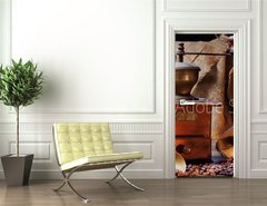 Samolepka na dvee flie 90 x 220  Kaffeem hle Antik, 90 x 220 cm