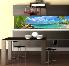 Fototapeta do kuchyn flie 260 x 60, 37245256 - tropical paradise - Seychelles islands