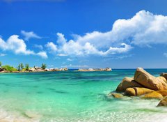 Samolepka flie 100 x 73, 37366867 - Seychelles , beach panorama - Seychely, plov panorama