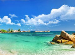 Fototapeta pltno 330 x 244, 37366867 - Seychelles , beach panorama