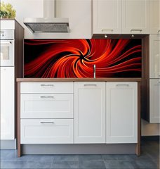 Fototapeta do kuchyn flie 180 x 60  Red abstract vortex  digital illustration background, 180 x 60 cm