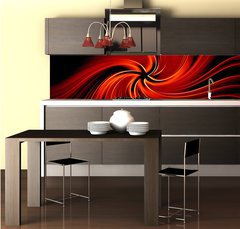 Fototapeta do kuchyn flie 260 x 60  Red abstract vortex  digital illustration background, 260 x 60 cm