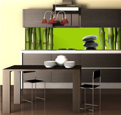 Fototapeta do kuchyn flie 260 x 60, 37470150 - Young, green bamboo in the background boke