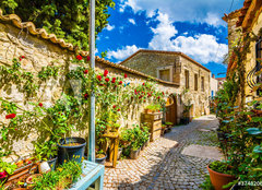 Fototapeta papr 254 x 184, 374820603 - Alacati street view in Alacati Town. Alacati is populer historical tourist destination in Turkey.