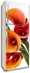 Samolepka na lednici flie 80 x 200  Orange Calla lilies(Zantedeschia) over white, 80 x 200 cm