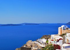 Fototapeta160 x 116  Traditional village of Thira at Santorini island in Greece, 160 x 116 cm