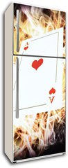 Samolepka na lednici fólie 80 x 200, 38217406 - Card on fire. - Karta v ohni.