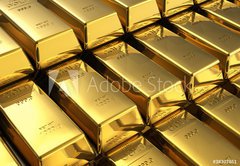 Samolepka flie 145 x 100, 38307861 - Stacks of gold bars - Stohy zlatch ty