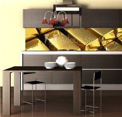 Fototapeta do kuchyně fólie 260 x 60, 38307861 - Stacks of gold bars - Stohy zlatých tyčí