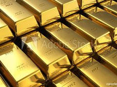 Samolepka flie 270 x 200  Stacks of gold bars, 270 x 200 cm