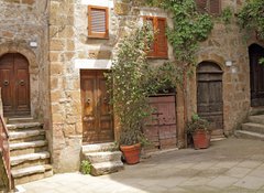 Fototapeta100 x 73  italian yard in tuscan village, 100 x 73 cm