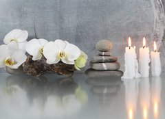 Fototapeta160 x 116  Stilleben, Orchidee mit Kerzen, 160 x 116 cm
