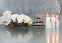 Fototapeta174 x 120  Stilleben, Orchidee mit Kerzen, 174 x 120 cm