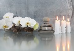 Fototapeta papr 184 x 128, 38509301 - Stilleben, Orchidee mit Kerzen