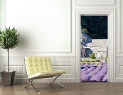 Samolepka na dvee flie 90 x 220  Senanque abbey with lavender field, Provence, France, 90 x 220 cm