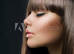 Samolepka flie 100 x 73, 38898303 - Brown Hair. Beautiful Woman with Healthy Long Hair - Hnd vlasy. Krsn ena se zdravmi dlouhmi vlasy