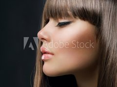 Fototapeta270 x 200  Brown Hair. Beautiful Woman with Healthy Long Hair, 270 x 200 cm