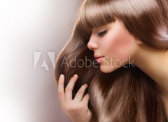 Samolepka flie 100 x 73, 38900554 - Blond Hair. Beautiful Woman with Straight Long Hair - Blonat vlasy. Krsn ena s rovnmi dlouhmi vlasy