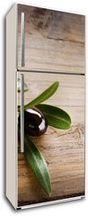 Samolepka na lednici flie 80 x 200  Olives on a Wood background, 80 x 200 cm