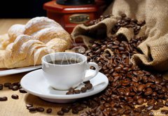 Samolepka flie 145 x 100, 39147231 - coffee cup with croissant
