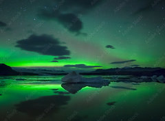 Fototapeta papr 360 x 266, 393661178 - Scenic View Of Aurora Borealis Over Lake Against Sky At Night