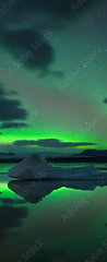 Samolepka na dvee flie 90 x 220, 393661178 - Scenic View Of Aurora Borealis Over Lake Against Sky At Night