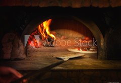 Fototapeta145 x 100  Pizza cotta con forno a legna, 145 x 100 cm