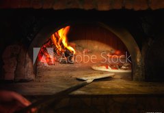 Fototapeta174 x 120  Pizza cotta con forno a legna, 174 x 120 cm