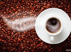 Fototapeta360 x 266  coffee ying yang symbol of harmony, 360 x 266 cm