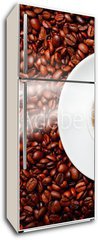 Samolepka na lednici fólie 80 x 200, 39672966 - coffee ying yang symbol of harmony - káva ying jang symbol harmonie