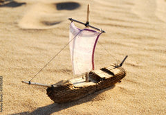 Fototapeta pltno 174 x 120, 39733382 - wooden sail ship toy model in the sea sand