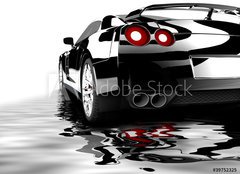 Fototapeta papr 160 x 116, 39752325 - Black car reflected - ern auto se odrelo