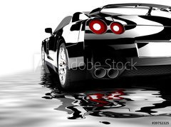 Samolepka flie 270 x 200  Black car reflected, 270 x 200 cm