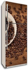 Samolepka na lednici flie 80 x 200  Heart shape from coffee beans on wood, 80 x 200 cm