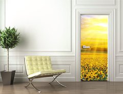 Samolepka na dvee flie 90 x 220, 39907923 - Sunset over the field - Zpad slunce nad polem