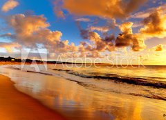 Fototapeta pltno 240 x 174, 40275471 - beautiful sunset on the  beach - krsn zpad slunce na pli
