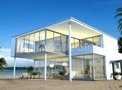 Samolepka flie 270 x 200  Flachdachvilla am Strand, 270 x 200 cm