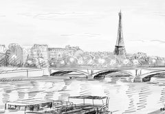 Samolepka flie 145 x 100, 40520536 - Paris street - illustration