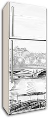 Samolepka na lednici flie 80 x 200  Paris street  illustration, 80 x 200 cm