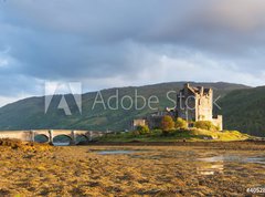 Samolepka flie 270 x 200, 40528825 - Sunset at Elian Donan Castle, Isle of Skye, Scotland - Zpad slunce na hrad Elian Donan, ostrov Skye, Skotsko