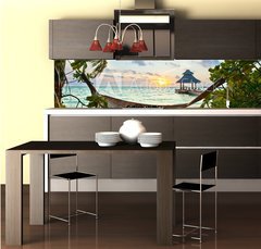 Fototapeta do kuchyn flie 260 x 60, 40728385 - Hammock and sunset