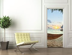 Samolepka na dvee flie 90 x 220, 40728385 - Hammock and sunset