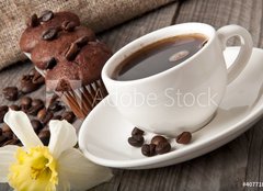 Fototapeta pltno 160 x 116, 40771810 - cup of coffee and chocolate cake - lek kvy a okoldovho dortu