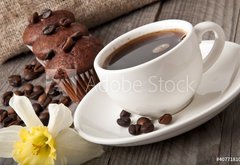 Fototapeta pltno 174 x 120, 40771810 - cup of coffee and chocolate cake