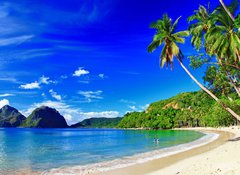 Fototapeta100 x 73  panoramic beautiful beach scenery  El nido,palawan, 100 x 73 cm