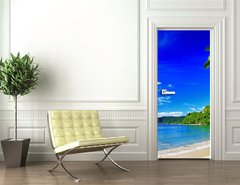 Samolepka na dvee flie 90 x 220  panoramic beautiful beach scenery  El nido,palawan, 90 x 220 cm